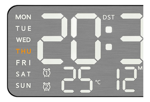Reloj De Pared Digital Con Indicador De Fecha Y Concha Negra