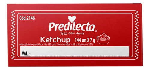 Ketchup Predilecta sem glúten em caixa 1.008 kg  pacote x 144