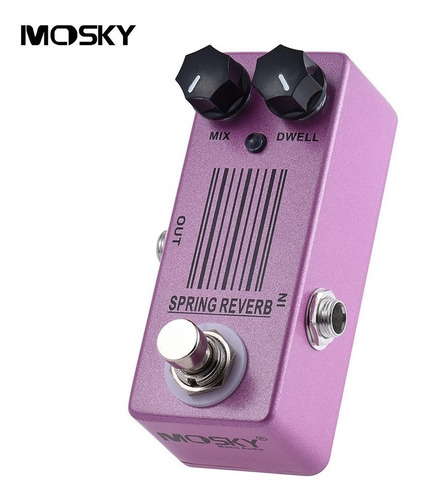 Pedal Guitarra Spring Reverb Mosky Clone Malekko Omicron Cor Roxo