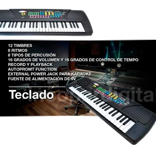 Imagen 4 de 8 de Teclado Piano Sanrai Organo Musica 49 Teclas Yk7000