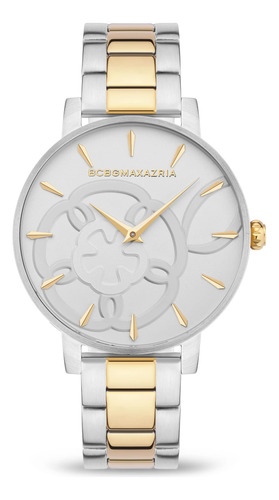 Reloj Floral Mujer Bcbgmaxazria Plata/oro Amarillo Analógico