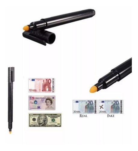 Imagen 2 de 2 de Lapiz Detector Billetes Falsos Marcador Pesos Dolares Euros
