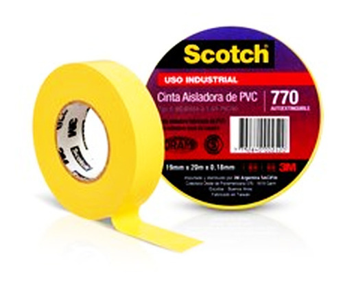 Cinta Uso Profesional Pvc Scotch 770 3m - Amarillo 19 Mm. X 