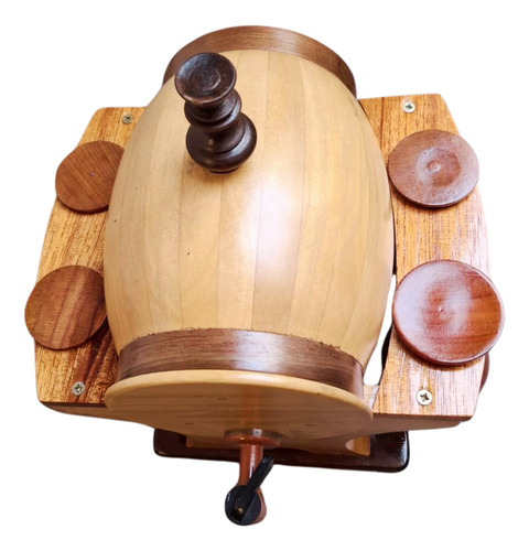 Barril De Madera Bar Vinos Con 4 Copas Madera 1.5l Elegante
