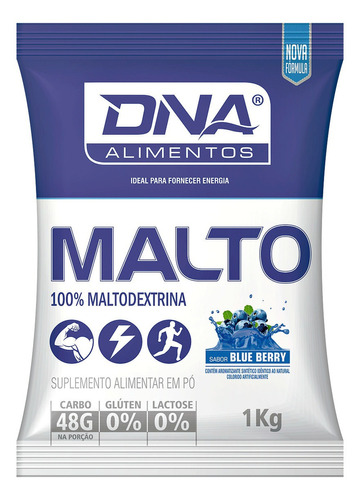 Malto Dextrina 1kg - Dna Sabor Blueberry