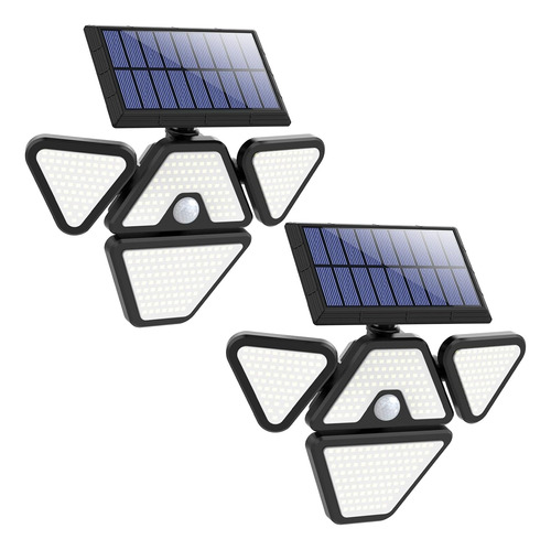 Luces Solares De Exterior, 4 Cabezas Sensor De Movimien...