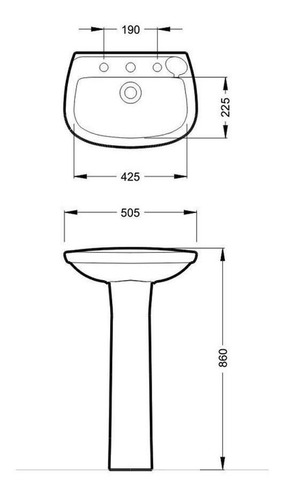 Imagen 2 de 7 de Bacha Lavatorio Pie Columna Roca Italiana Baño Capea Ahora12