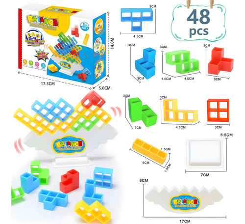 Tetra Tower Balance Game, 48 Piezas, Bloques De