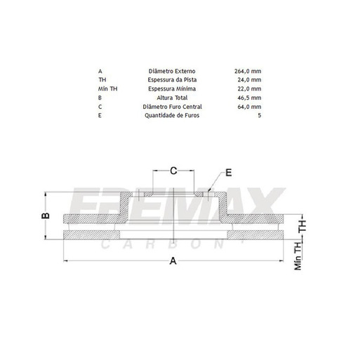 Disco De Freio Slotado Dianteiro Para Mazda Mazda - 626 - 19
