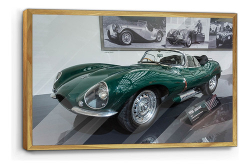 Cuadro De Madera Con Poster Carro Jaguar 1956. 45x70cm