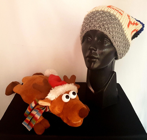 Gorro Zara Tejido Punto Estructura Letrero/pompón Multicolor