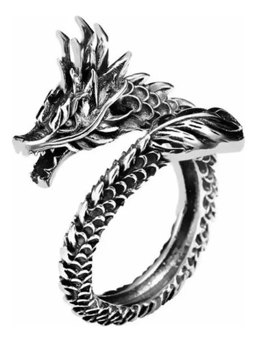 Anillo Dragón Plata Ley .925 Ajustable