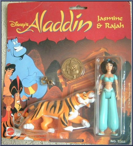 Jasmine & Rajah, Coleccion Disney Pelicula Aladdin, Mattel