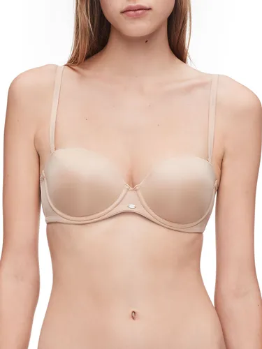 Brassier Microfibra Strapless Push Up Beige Calvin Klein