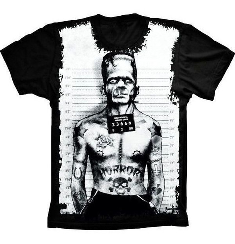 Camiseta Estilosa 3d Fullprint -  Frankenstein Thug Life
