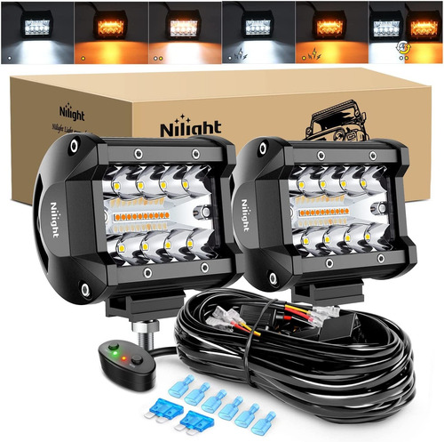 2 Uni Es De 4 Pulgadas 60 W Led Pods Spot Flood Ámbar ...