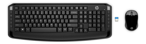 Kit de teclado e mouse sem fio HP 3ML04AA Inglês US de cor preto