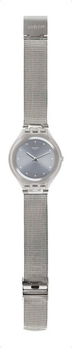 Reloj Swatch Skin Skinsparkly De Acero Para Mujer Color de la malla Plateado Color del bisel Gris Color del fondo Gris