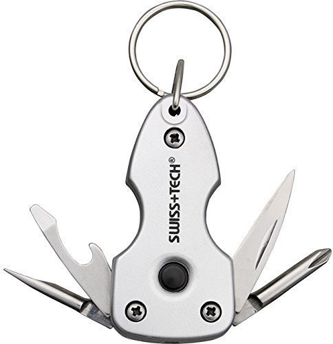 Swiss + Tech St60300 Silver 7 En 1 Llavero Multitool Con