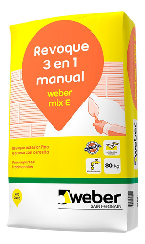 Weber Mix E Revoque Manual 3 En 1 X 30kg Solo X Mayor