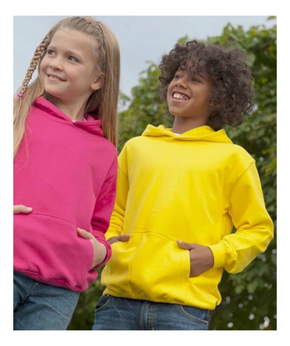 Poleron Infantil Algodón Canguro Capucha Para Estampar