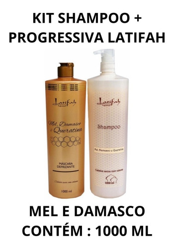 Kit Shampoo E Progressiva Latifah Mel E Damasco - 1000ml