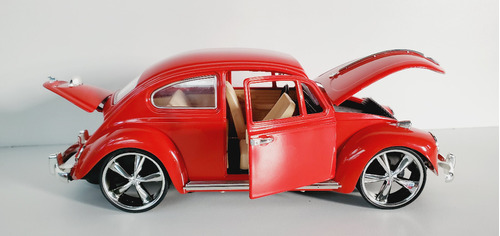 1:18 Volkswagen Beetle Vocho Escala 1:18  Rojo Llantas De Go