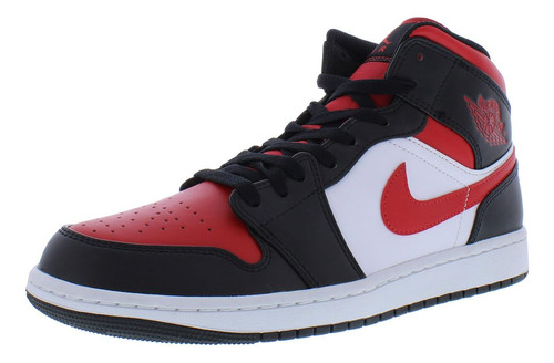 Air Jordan 1 Mid 'bred Toe 2.0' Us 14 Negro Blanco Rojo Fire