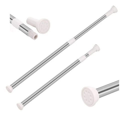 Barral Cortina Baño Extensible Acero Inoxidable 110-200cm