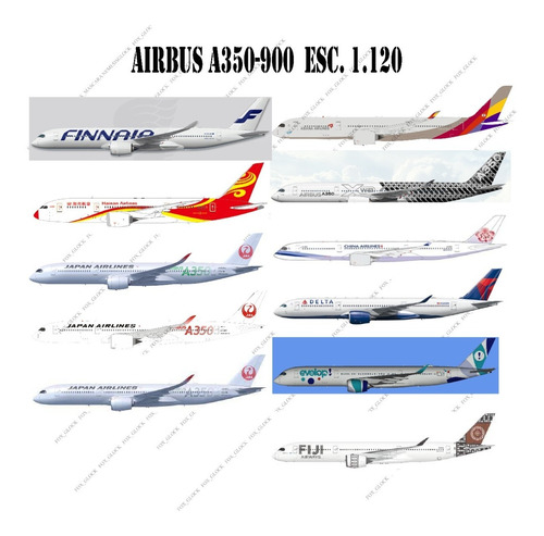 Airbus A 350 900 1.120 X 20 Esquemas Papercraft