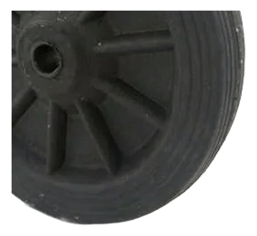 2x Roda 30cm Pneu Maciço C/ Furo Passante P/ Carrinho Cargo