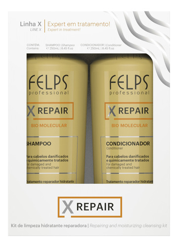 Felps Xrepair Kit Duo Shampoo E Condicionador 250ml + Brinde