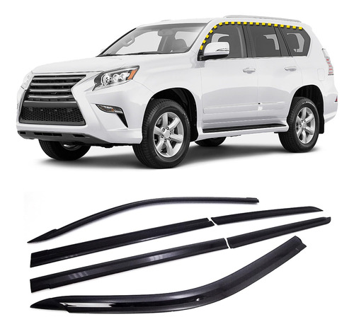 Deflector Viento Visera Protector Lluvia Para Lexus Gx 460 6