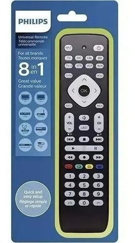 Imagen 2 de 8 de Control Remoto Universal Philips Srp 2018 8 En 1 Tv Envios