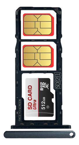 Bandeja Porta Sim Chip Card Compatible Moto G7 Play Dual Sim