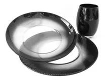 Comprar Set De Vajilla Negro Platos Y Vasos Juego De Platos Kit Gema