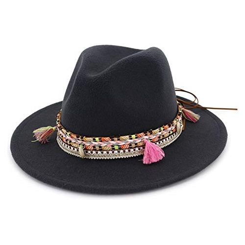 Sombrero Fedora De Fieltro Para Mujer Talla M