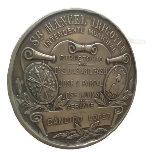 Antigua Medalla Banco Municipal Préstamos 1906 Santa Fe