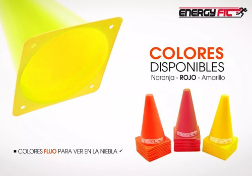 Conos Futbol Alto 18cm X10 Unidades Fluor Agilidad Deporte Mixto