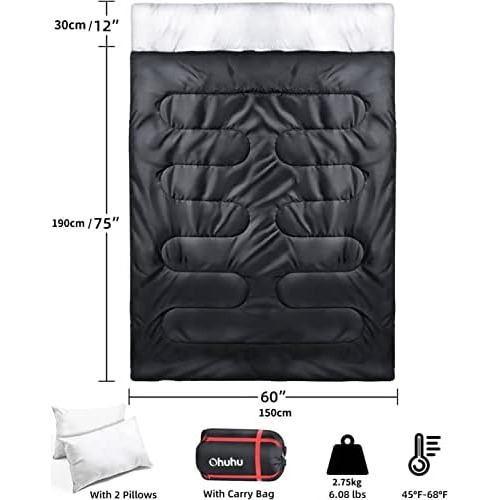 Double Sleeping Bag, Sleeping Bags For Adults With 2 P...