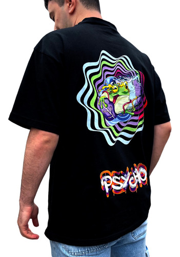 Remera Oversize Estampa 100% Algodón Psycho 