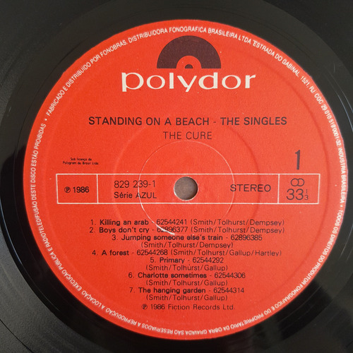 The Cure-standing On A Beach The Singles-lp 1a Prens Encarte (Usado)