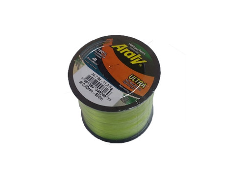 Imagen 2 de 4 de Bobina Tanza Nylon Monofilamento Araty 0.40 Mm Amarillo Fluo