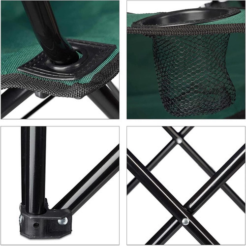 Silla Director Camping Apoyabrazo Porta Vaso Bolso Azul Iael