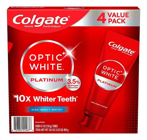 Colgate Optic White Platinum Whitening Toothpaste 4.1oz 4pzs