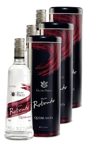 Pisco Finca Rotondo 750 Ml. Quebranta Pack 3