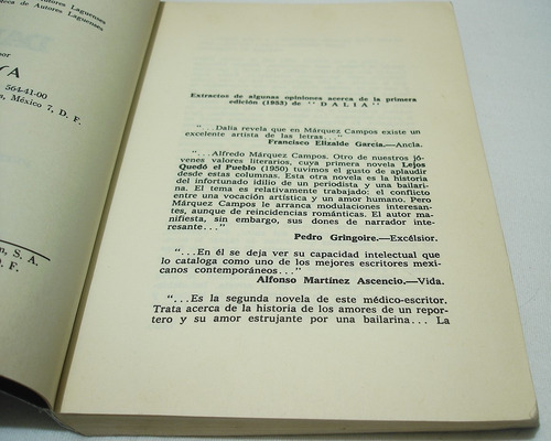 Dalia. Alfredo Márquez Campos. Libro (Usado)