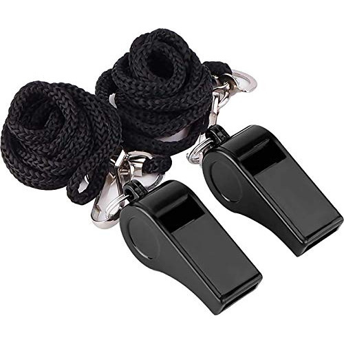2 Pack Plastic Sports Coach Whistles With Lanyard (2 Pa...