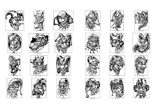 75 Archivos Dxf Cdr Ai Eps Swf Cnc Laser Payasos Y Comodines