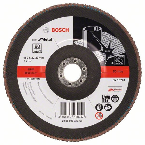 Disco Flap 7'' Gr 80 Convexo Para Metal Bosch